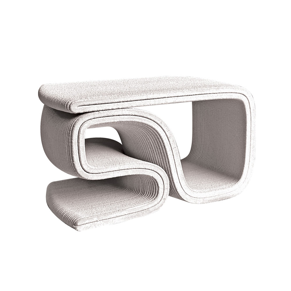 Folded bench made of 3D printed concrete