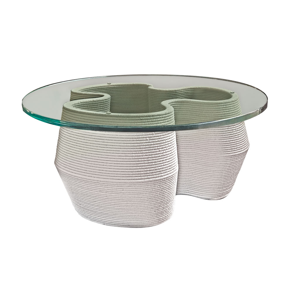 3D printed product of a contemporary trillium clover coffee table